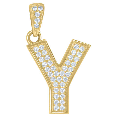 10Kt Gold Initial Letter Pendant "Y"
