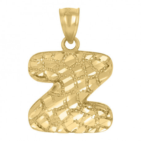 10Kt Gold Initial Letter Pendant "Z"
