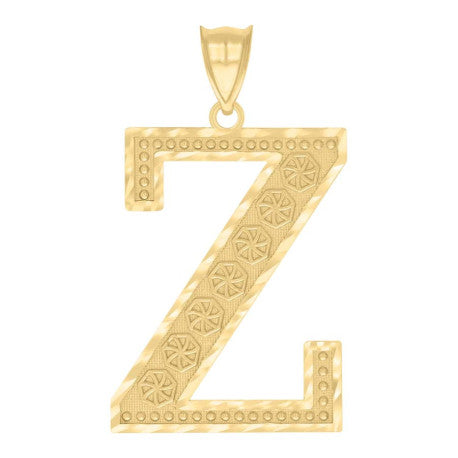 10Kt Gold Initial Letter Pendant "Z"