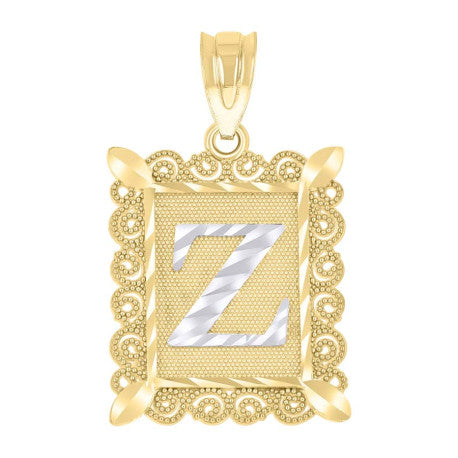 10Kt Gold Initial Letter Pendant "Z"