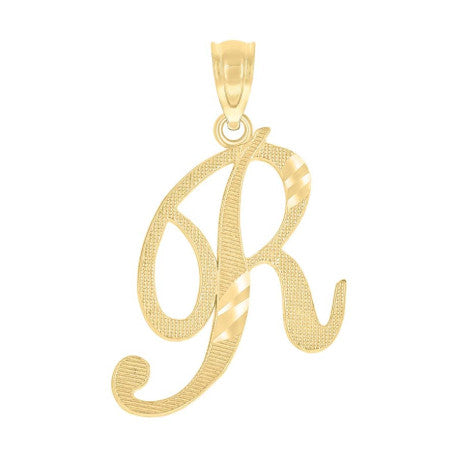 10Kt Gold Initial Letter "R" Pendant