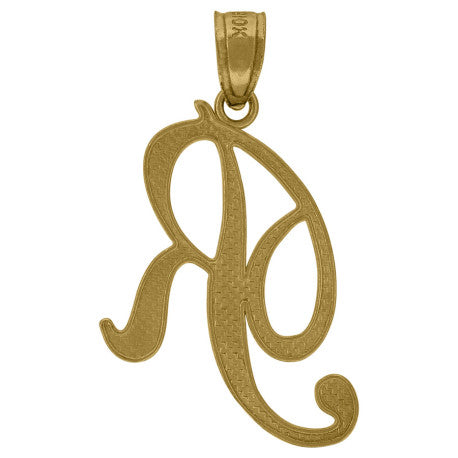 10Kt Gold Initial Letter "R" Pendant