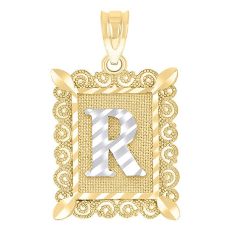 10Kt Gold Initial Letter "R" Pendant
