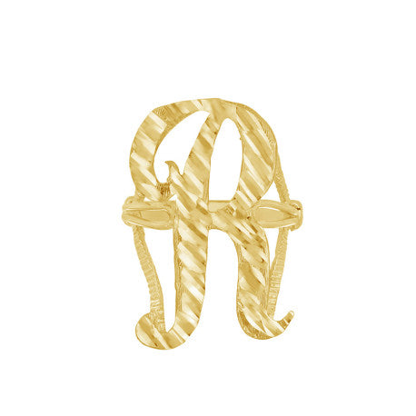 10Kt Gold Initial Letter "R" Ring