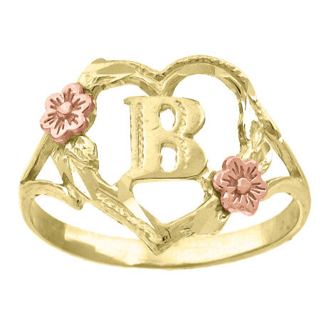 10Kt Gold Initial Letter Ring "B"