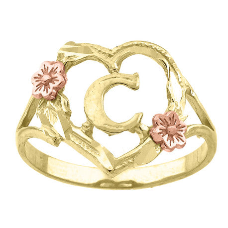 10Kt Gold Initial Letter Ring "C"