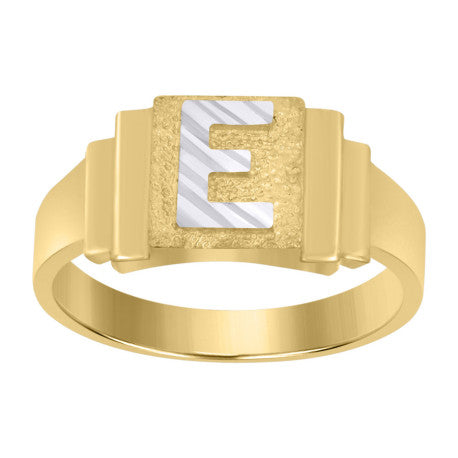 10Kt Gold Initial Letter Ring "E"