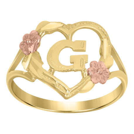 10Kt Gold Initial Letter Ring "G"