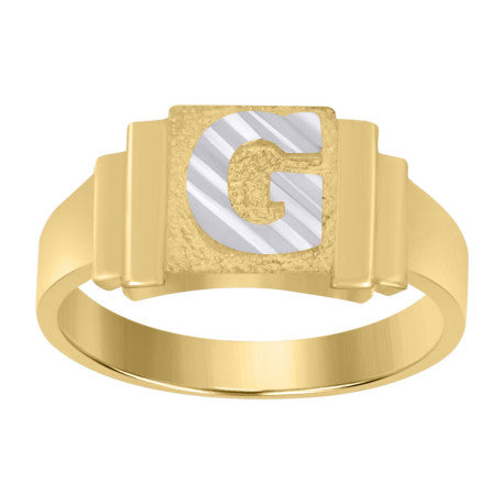 10Kt Gold Initial Letter Ring "G"