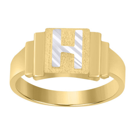 10Kt Gold Initial Letter Ring "H"