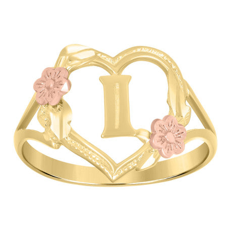 10Kt Gold Initial Letter Ring "I"