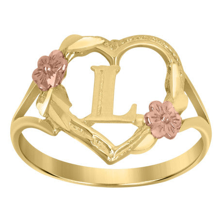 10Kt Gold Initial Letter Ring "L"