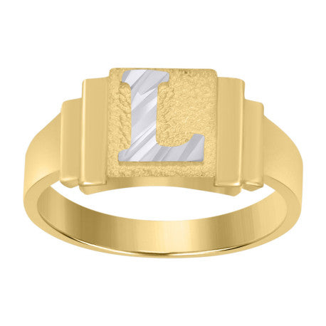 10Kt Gold Initial Letter Ring "L"