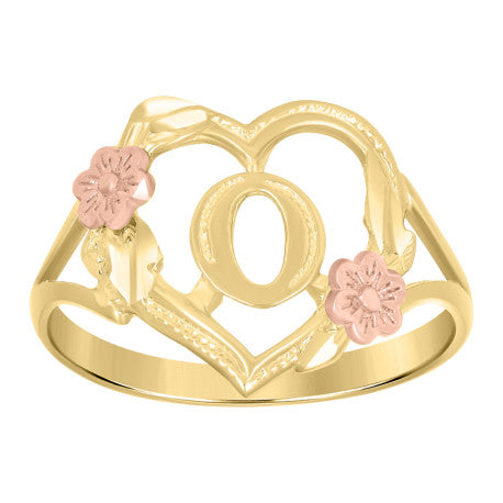 10Kt Gold Initial Letter Ring "O"
