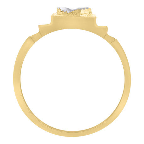 10Kt Gold Initial Letter Ring "V"