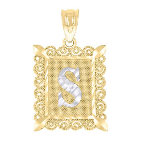 10Kt Gold Initial Letter "S" Pendant