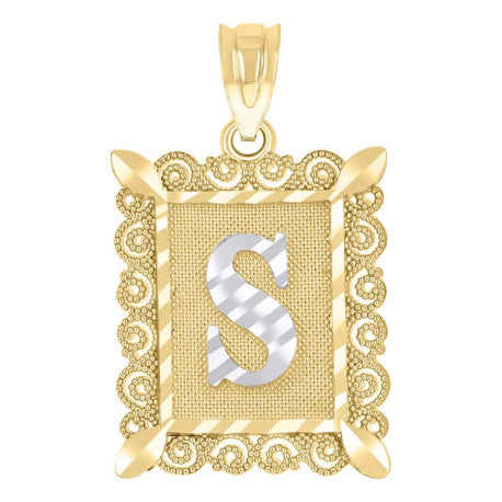10Kt Gold Initial Letter "S" Pendant