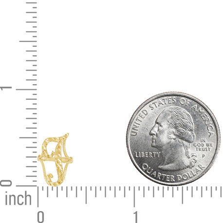 10Kt Gold Initial Letter "T" Ring