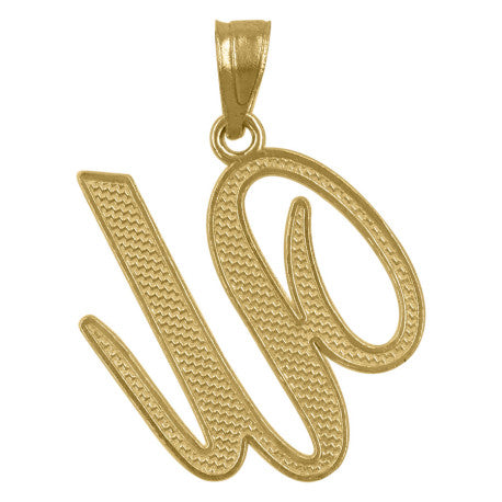 10Kt Gold Initial Letter "U" Pendant