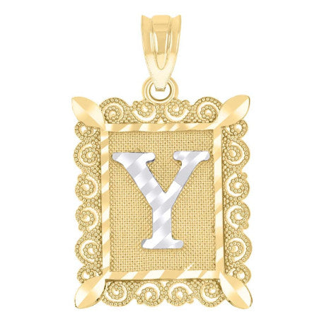 10Kt Gold Initial Letter "Y" Pendant