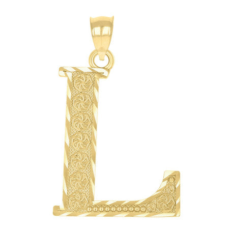 10Kt Gold Initial Letter Pendant "L"
