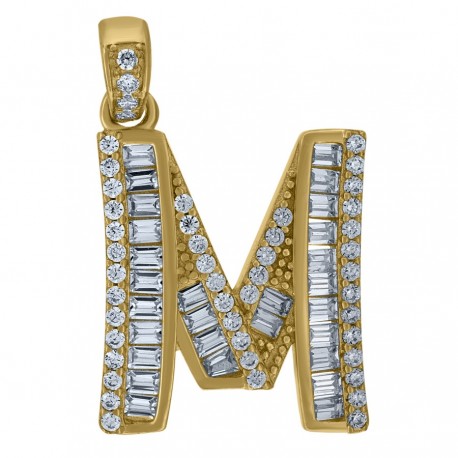 10Kt Gold Initial "M" Letter Pendant
