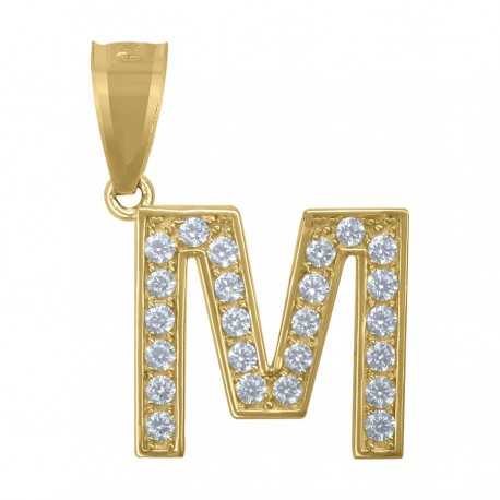 10Kt Gold Initial "M" Letter Pendant