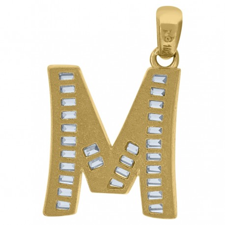 10Kt Gold Initial "M" Letter Pendant