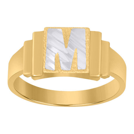 10Kt Gold Initial Letter Ring "M"