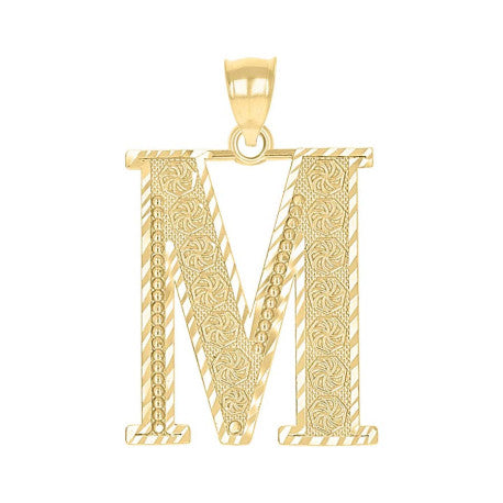 10Kt Gold Initial Letter Pendant "M"