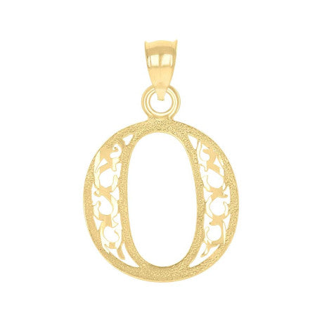 10Kt Gold Initial "O" Letter Pendant