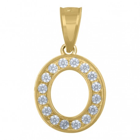 10Kt Gold Initial "O" Letter Pendant