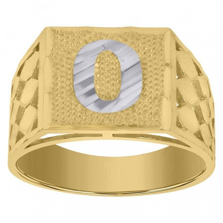 10Kt Gold Initial "O" Letter Ring