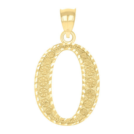 10Kt Gold Initial Letter Pendant "O"