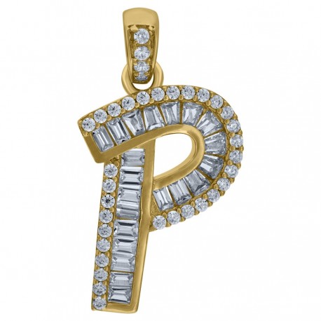 10Kt Gold Initial "P" Letter Pendant