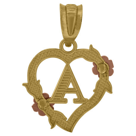 10Kt Gold Initial Pendant "A"