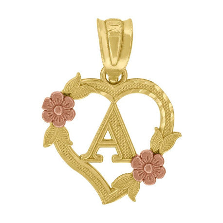 10Kt Gold Initial Pendant "A"