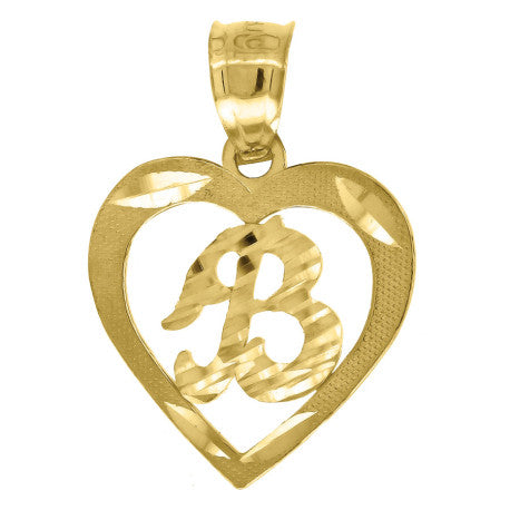 10Kt Gold Initial Pendant "B"