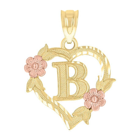 10Kt Gold Initial Pendant "B"