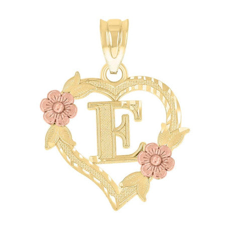 10Kt Gold Initial Pendant "E"