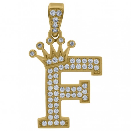 10Kt Gold Initial Pendant "F"