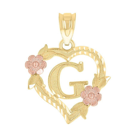 10Kt Gold Initial Pendant "G"