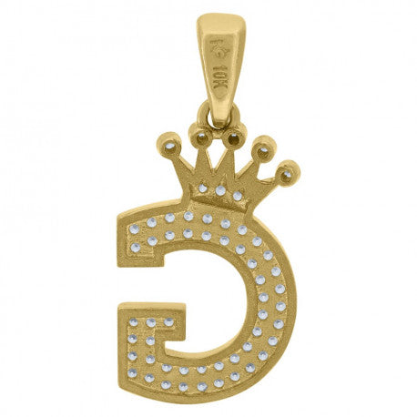 10Kt Gold Initial Pendant "G"