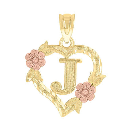 10Kt Gold Initial Pendant "J"