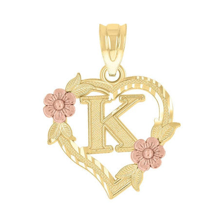 10Kt Gold Initial Pendant "K"