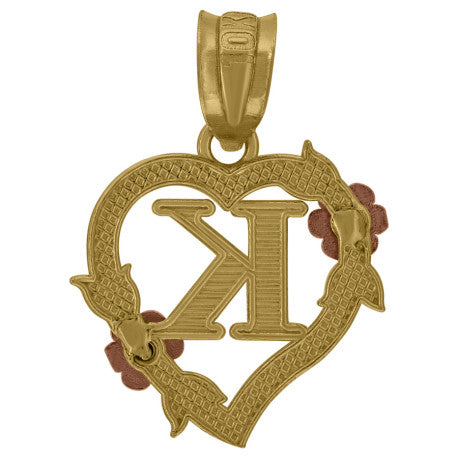 10Kt Gold Initial Pendant "K"