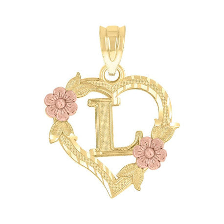10Kt Gold Initial Pendant "L"