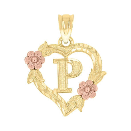 10Kt Gold Initial Pendant "P"
