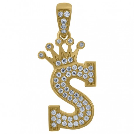 10Kt Gold Initial Pendant "S"