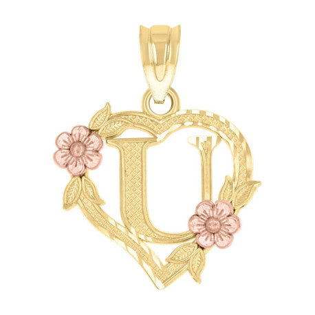 10Kt Gold Initial Pendant "U"